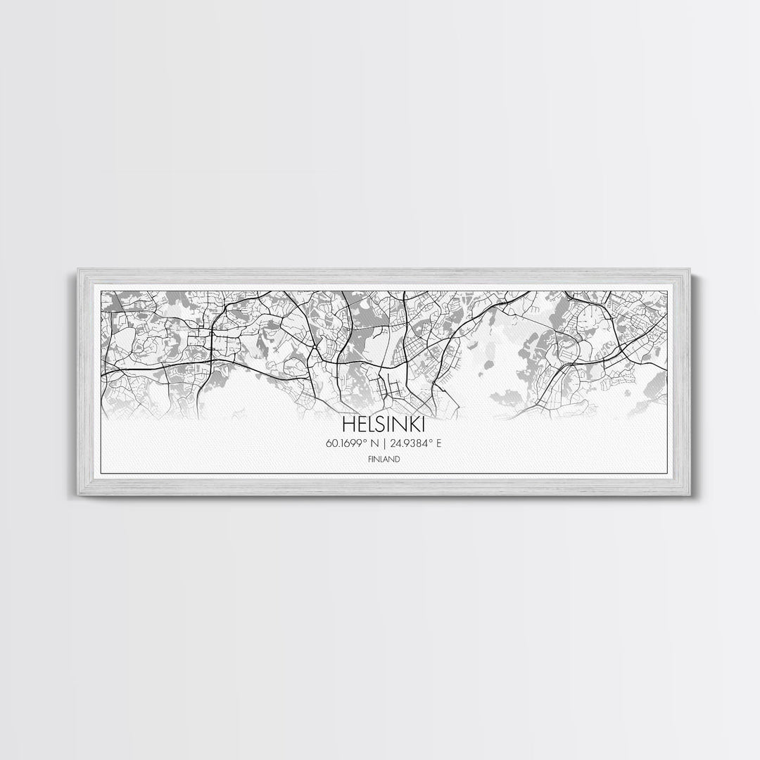 Panoramic Helsinki City Map, Finland Art, Map Print, Minimalist Wall Art, Canvas Art, Housewarming Gift, Street Map Art, Closing Gift