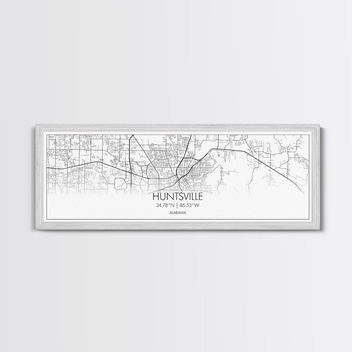 Panoramic Huntsville City Map, Alabama Art, Map Print, Minimalist Wall Art, Canvas Art, Housewarming Gift, Street Map Art, Closing Gift