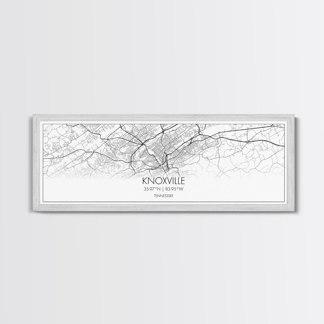 Panoramic Knoxville City Map, Tennessee Art, Map Print, Minimalist Wall Art, Canvas Art, Housewarming Gift, Street Map Art, Closing Gift