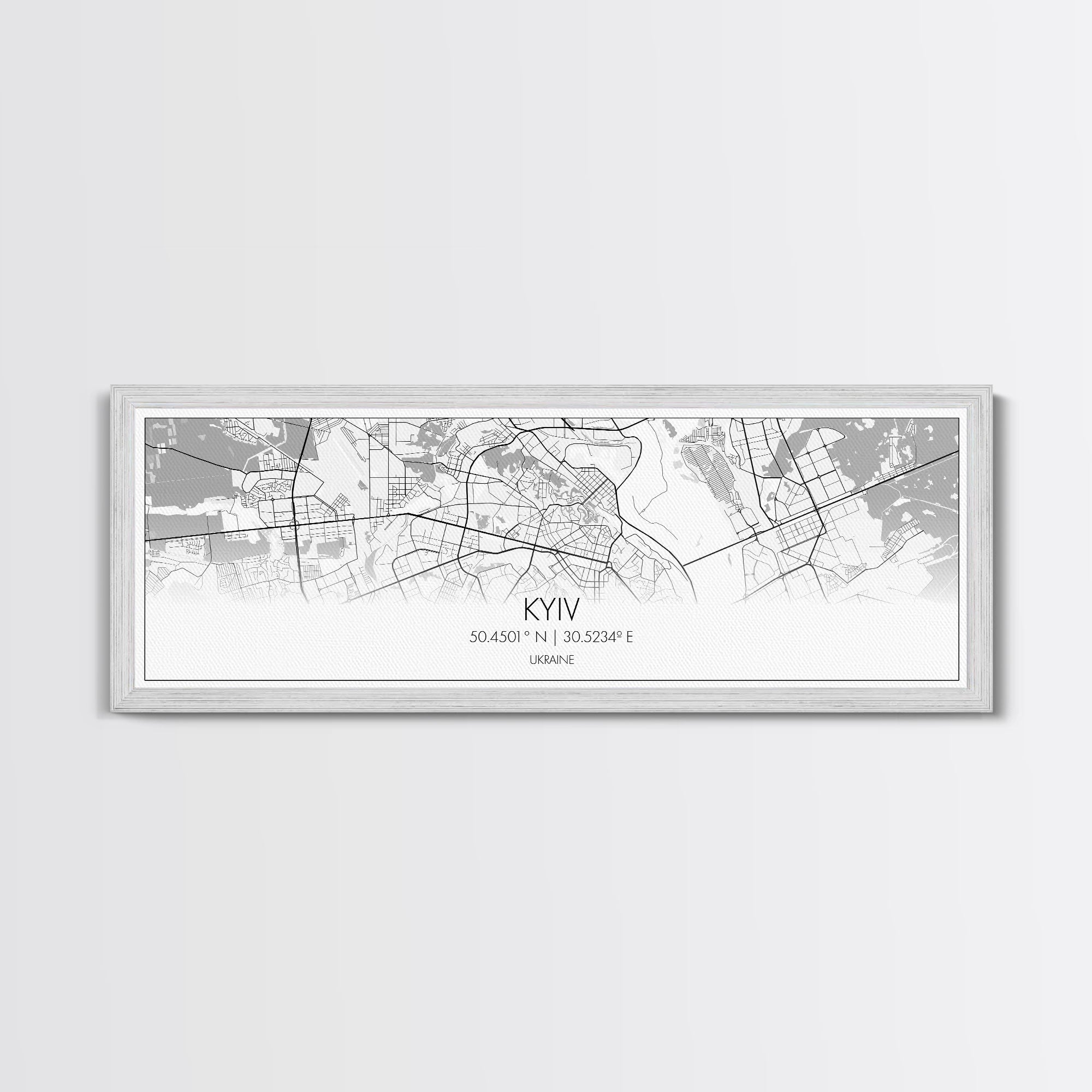 Panoramic Kyiv City Map, Ukraine Art, Map Print, Minimalist Wall Art, Canvas Art, Housewarming Gift, Street Map Art, Closing Gift