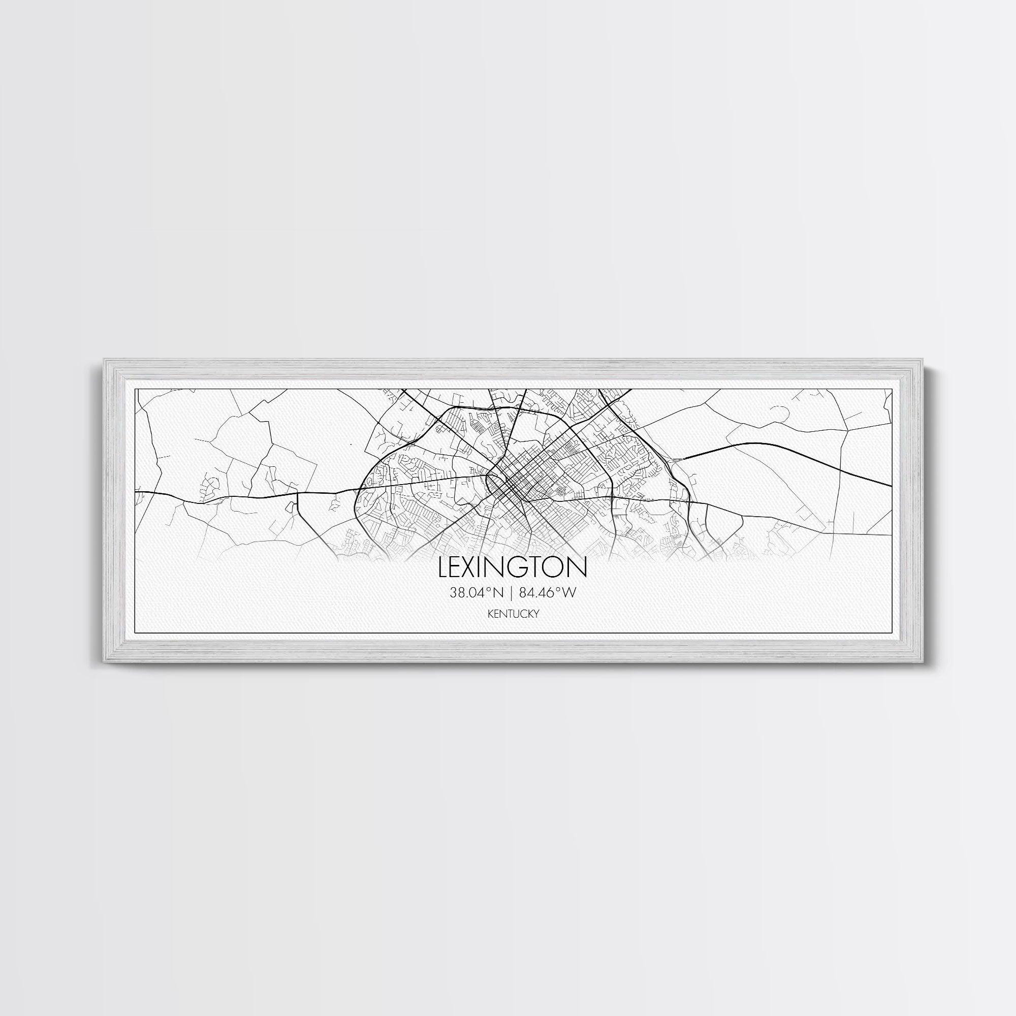 Panoramic Lexington City Map, Kentucky Art, Map Print, Minimalist Wall Art, Canvas Art, Housewarming Gift, Street Map Art, Closing Gift