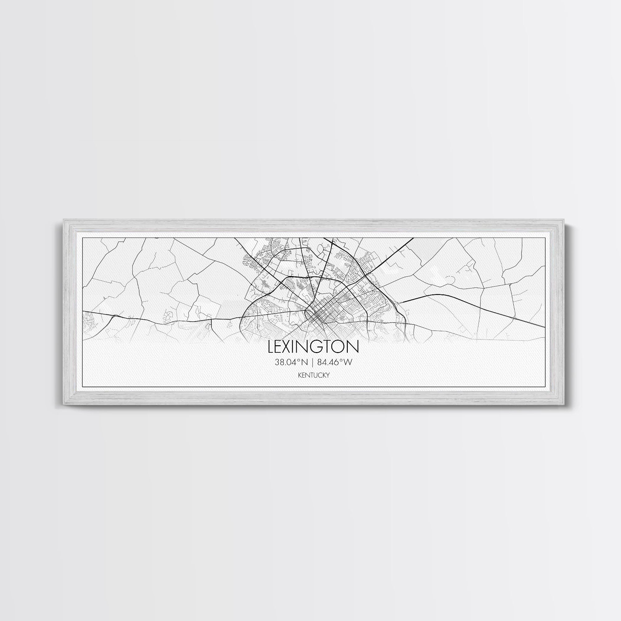 Panoramic Lexington City Map, Kentucky Art, Map Print, Minimalist Wall Art, Canvas Art, Housewarming Gift, Street Map Art, Closing Gift