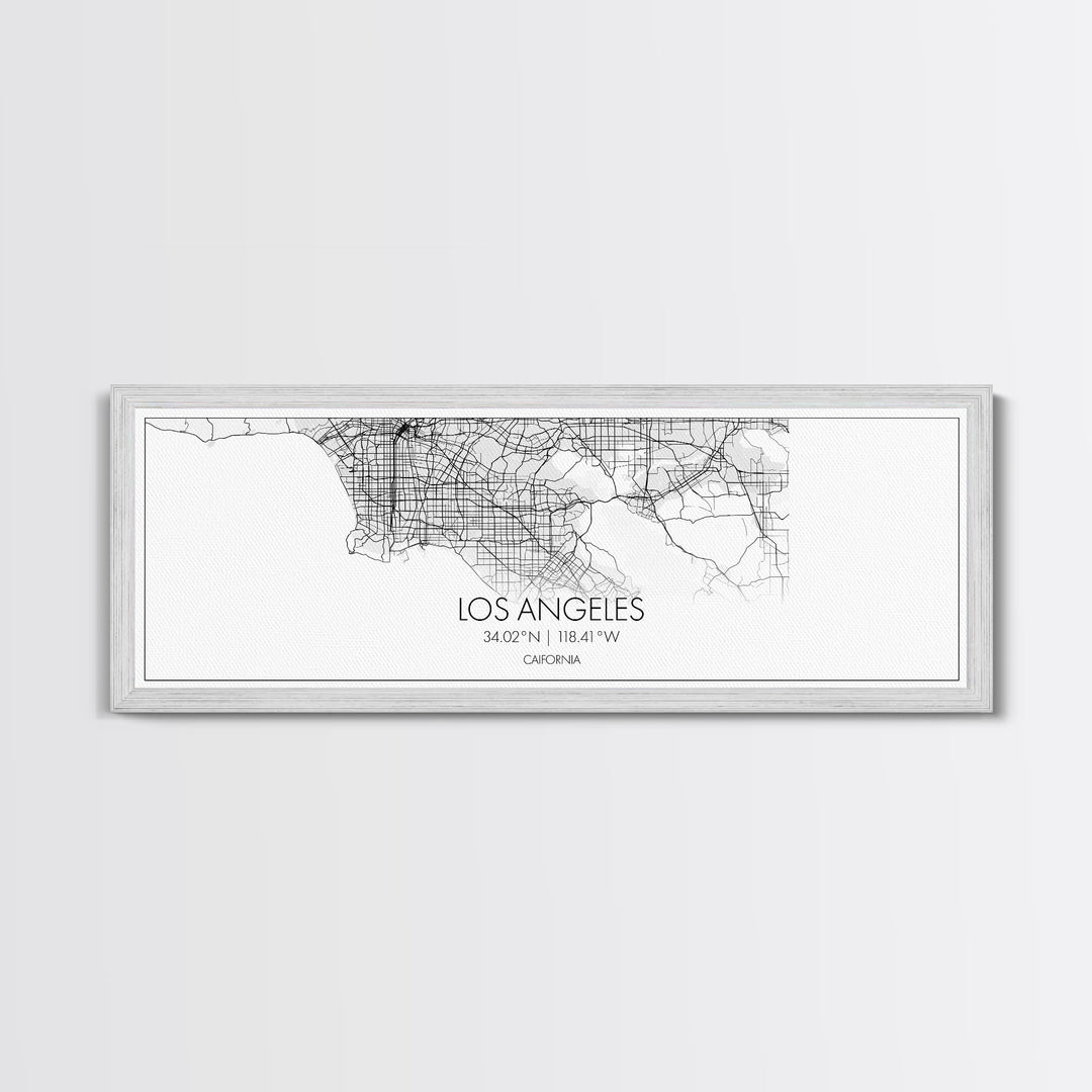 Panoramic Los Angeles City Map, California Art, Map Print, Minimalist Wall Art, Canvas Art, Housewarming Gift, Street Map Art, Closing Gift