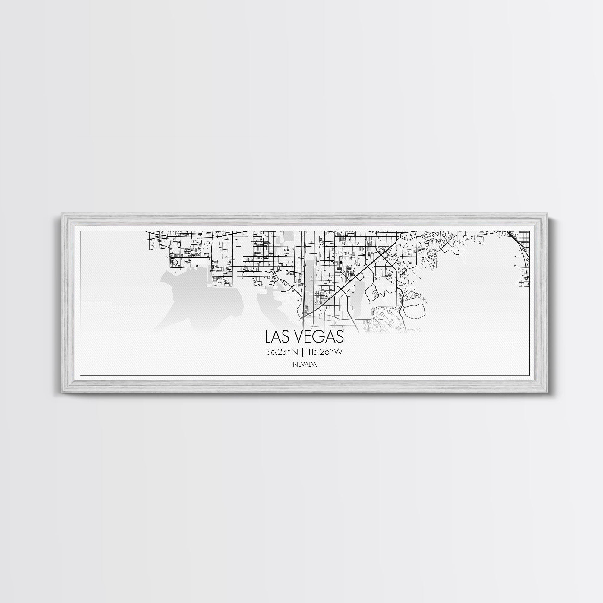 Panoramic Las Vegas  City Map, Nevada Art, Map Print, Minimalist Wall Art, Canvas Art, Housewarming Gift, Street Map Art, Closing Gift