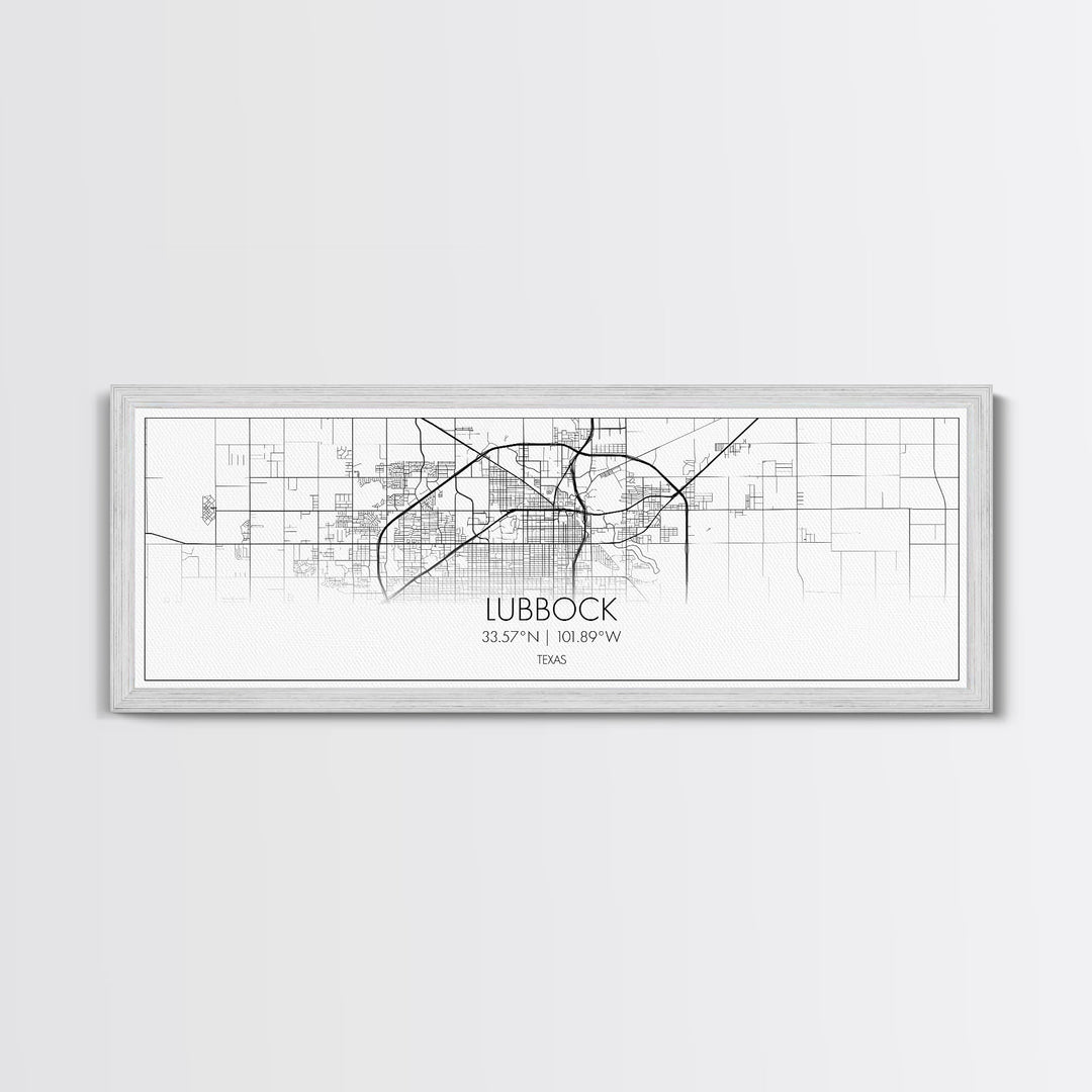 Panoramic Lubbock City Map, Texas Art, Map Print, Minimalist Wall Art, Canvas Art, Housewarming Gift, Street Map Art, Closing Gift