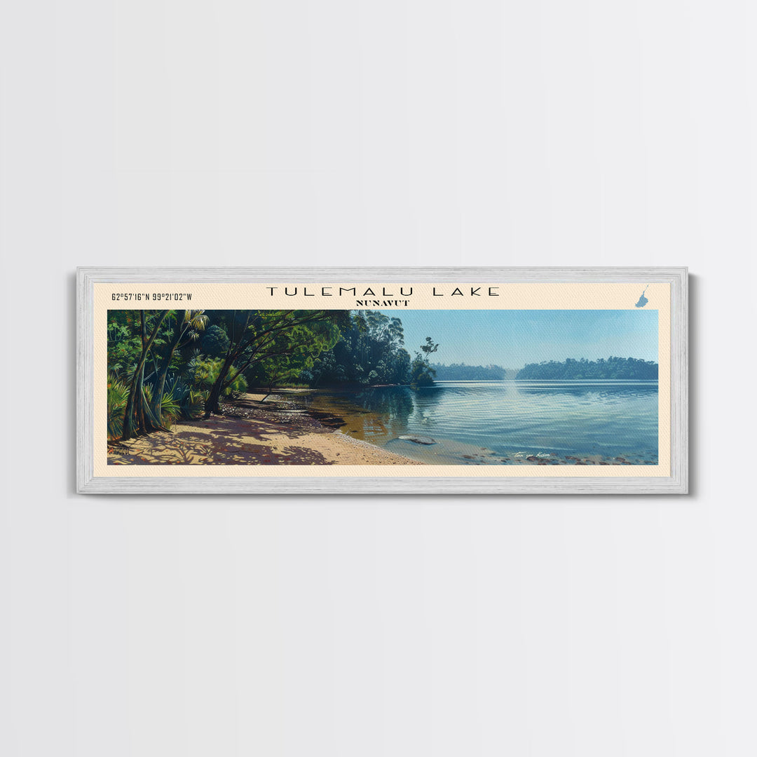 Tulemalu Lake Panoramic Wall Art, Framed Canvas Print, Lake House Decor, Travel Poster, Scenic Lake Scene, Bedroom Art