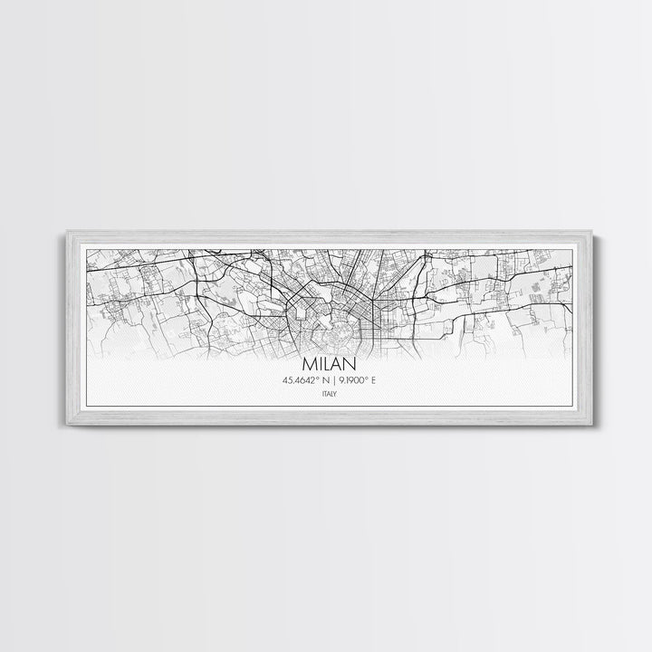 Panoramic Milan City Map, Italy Art, Map Print, Minimalist Wall Art, Canvas Art, Housewarming Gift, Street Map Art, Closing Gift