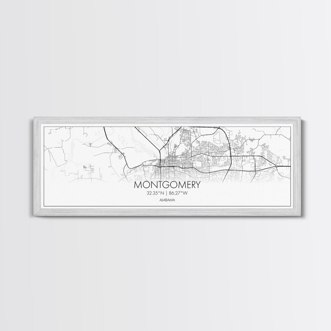 Panoramic Montgomery City Map, Alabama Art, Map Print, Minimalist Wall Art, Canvas Art, Housewarming Gift, Street Map Art, Closing Gift