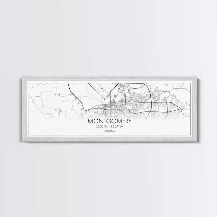 Panoramic Montgomery City Map, Alabama Art, Map Print, Minimalist Wall Art, Canvas Art, Housewarming Gift, Street Map Art, Closing Gift