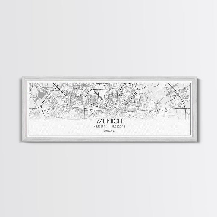 Panoramic Munich City Map, Germany Art, Map Print, Minimalist Wall Art, Canvas Art, Housewarming Gift, Street Map Art, Closing Gift