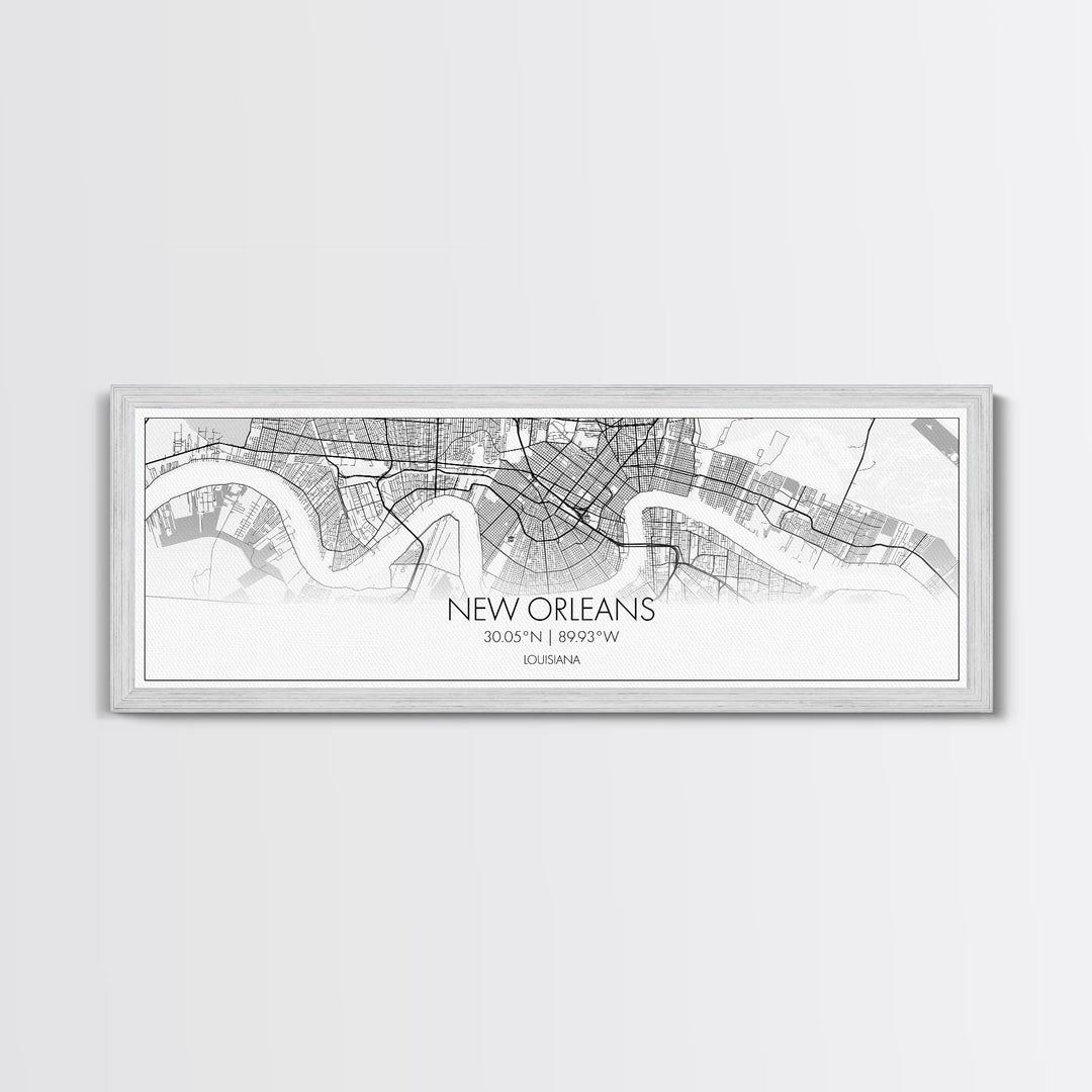 Panoramic New Orleans City Map, Louisiana Art, Map Print, Minimalist Wall Art, Canvas Art, Housewarming Gift, Street Map Art, Closing Gift