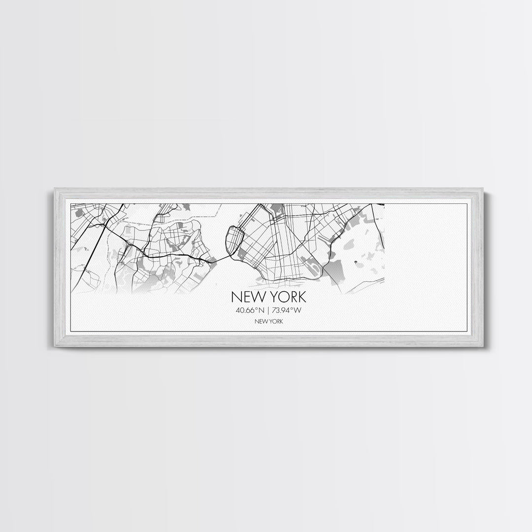 Panoramic New York City Map, New York Art, Map Print, Minimalist Wall Art, Canvas Art, Housewarming Gift, Street Map Art, Closing Gift