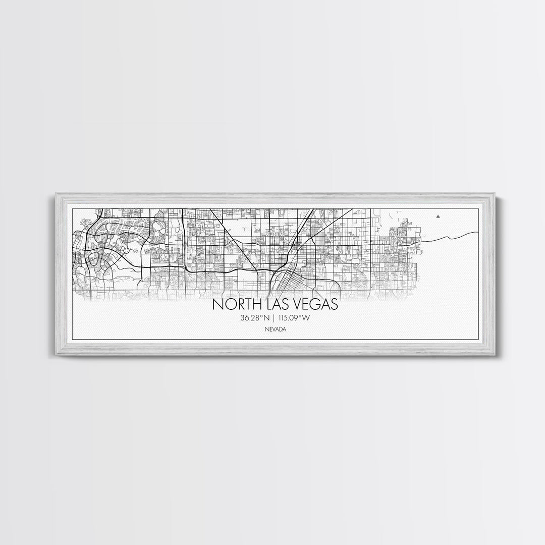 Panoramic North Las Vegas City Map, Nevada Art, Map Print, Minimalist Wall Art, Canvas Art, Housewarming Gift, Street Map Art, Closing Gift