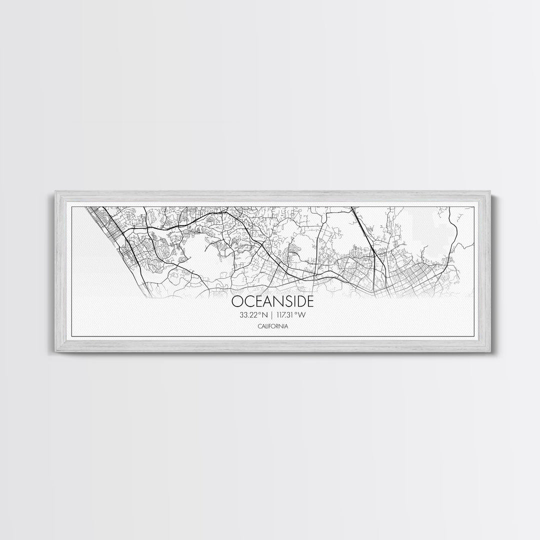 Panoramic Oceanside City Map, California Art, Map Print, Minimalist Wall Art, Canvas Art, Housewarming Gift, Street Map Art, Closing Gift