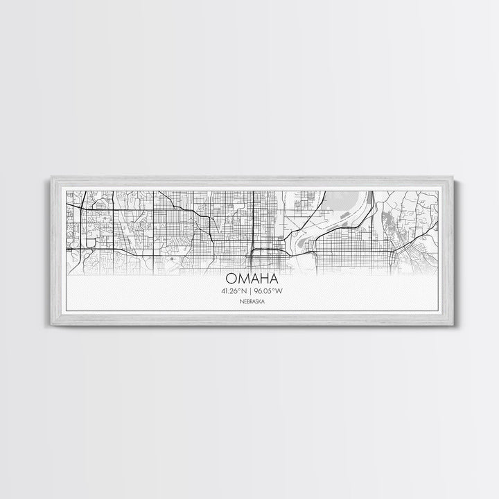 Panoramic Omaha City Map, Nebraska Art, Map Print, Minimalist Wall Art, Canvas Art, Housewarming Gift, Street Map Art, Closing Gift