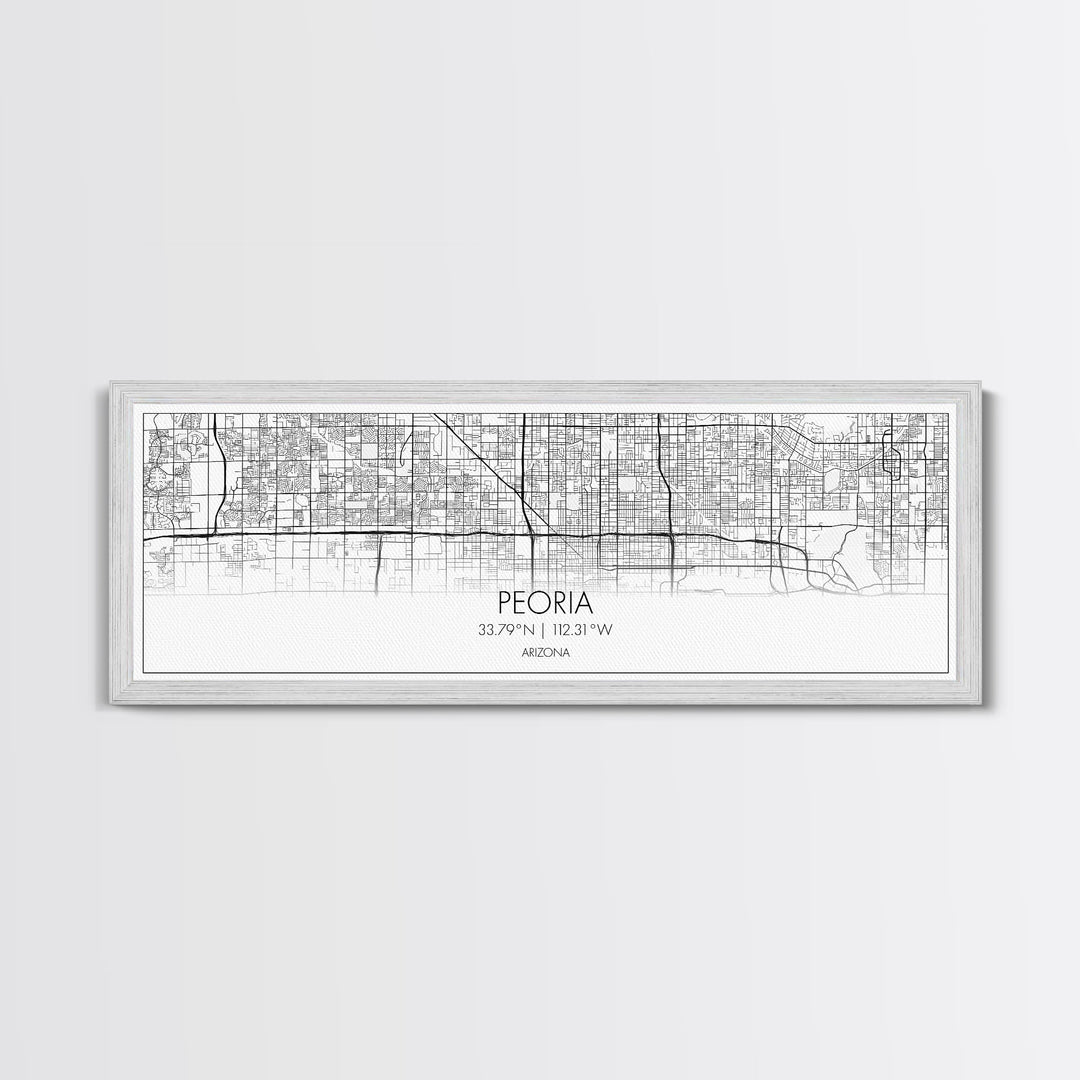 Panoramic Peoria City Map, Arizona Art, Map Print, Minimalist Wall Art, Canvas Art, Housewarming Gift, Street Map Art, Closing Gift