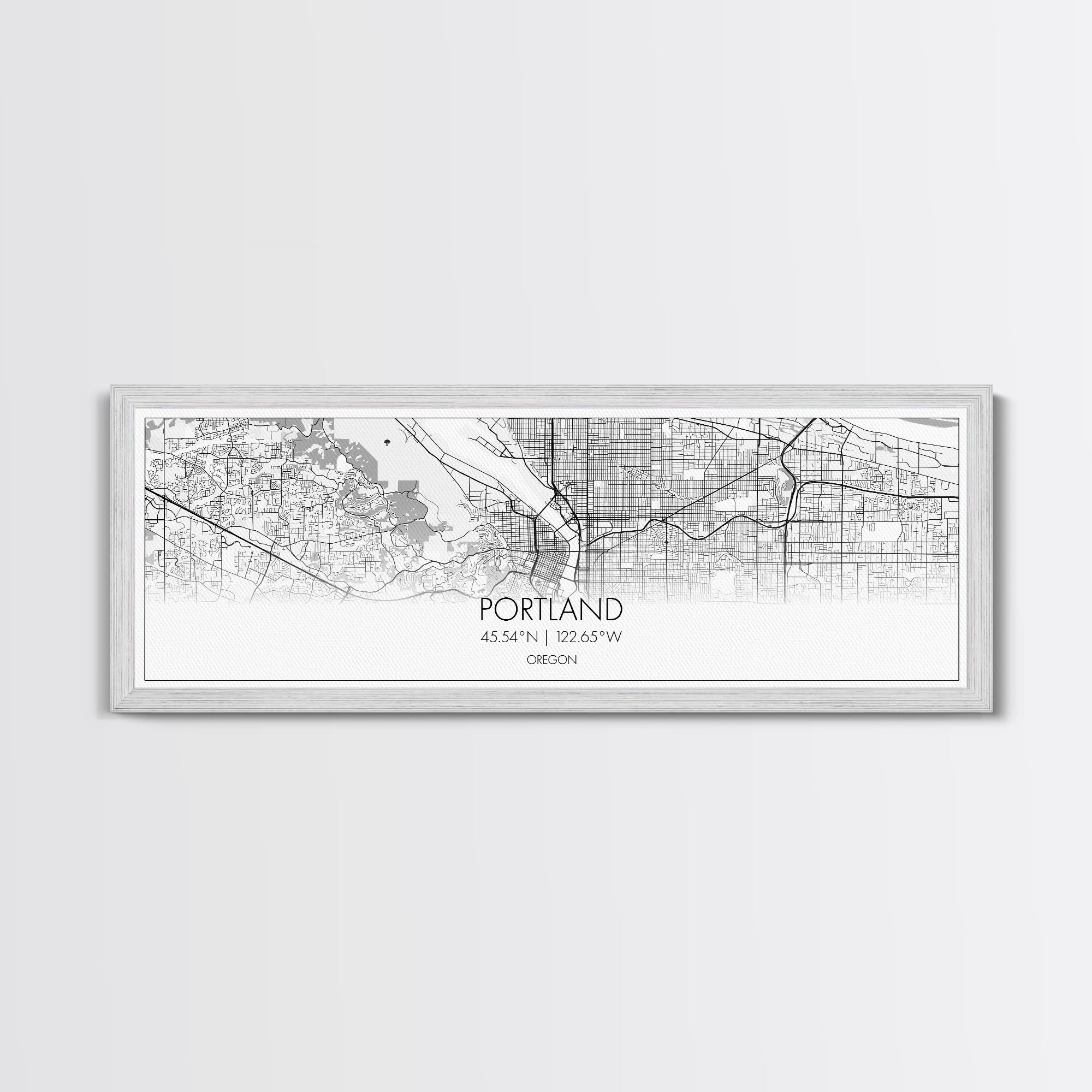 Panoramic Portland City Map, Oregon Art, Map Print, Minimalist Wall Art, Canvas Art, Housewarming Gift, Street Map Art, Closing Gift