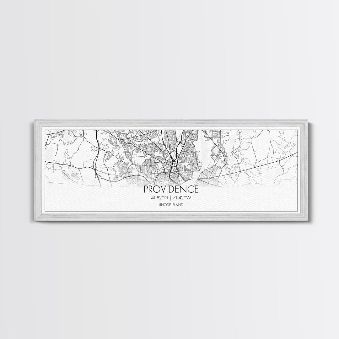 Panoramic Providence City Map, Rhode Island Art, Map Print, Minimalist Wall Art, Canvas Art, Housewarming Gift, Street Map Art, Closing Gift