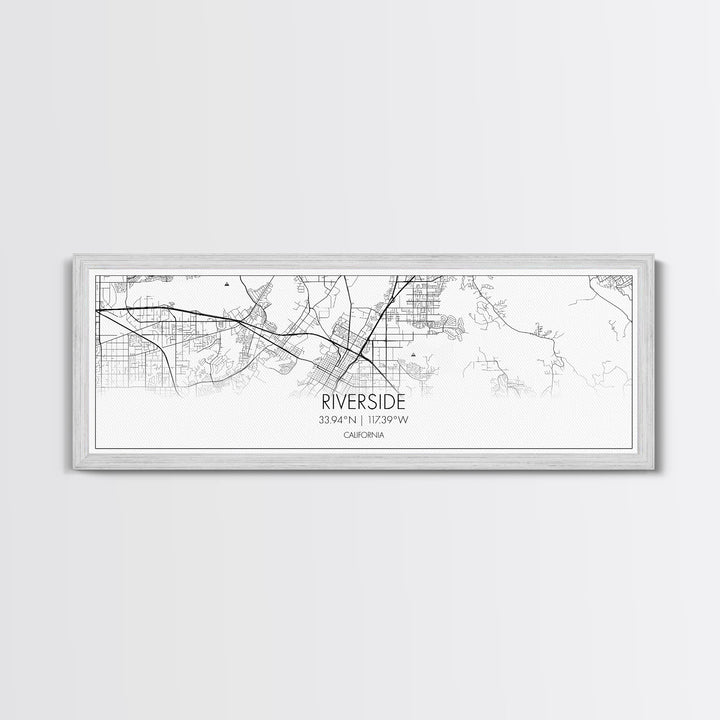 Panoramic Riverside City Map, California Art, Map Print, Minimalist Wall Art, Canvas Art, Housewarming Gift, Street Map Art, Closing Gift