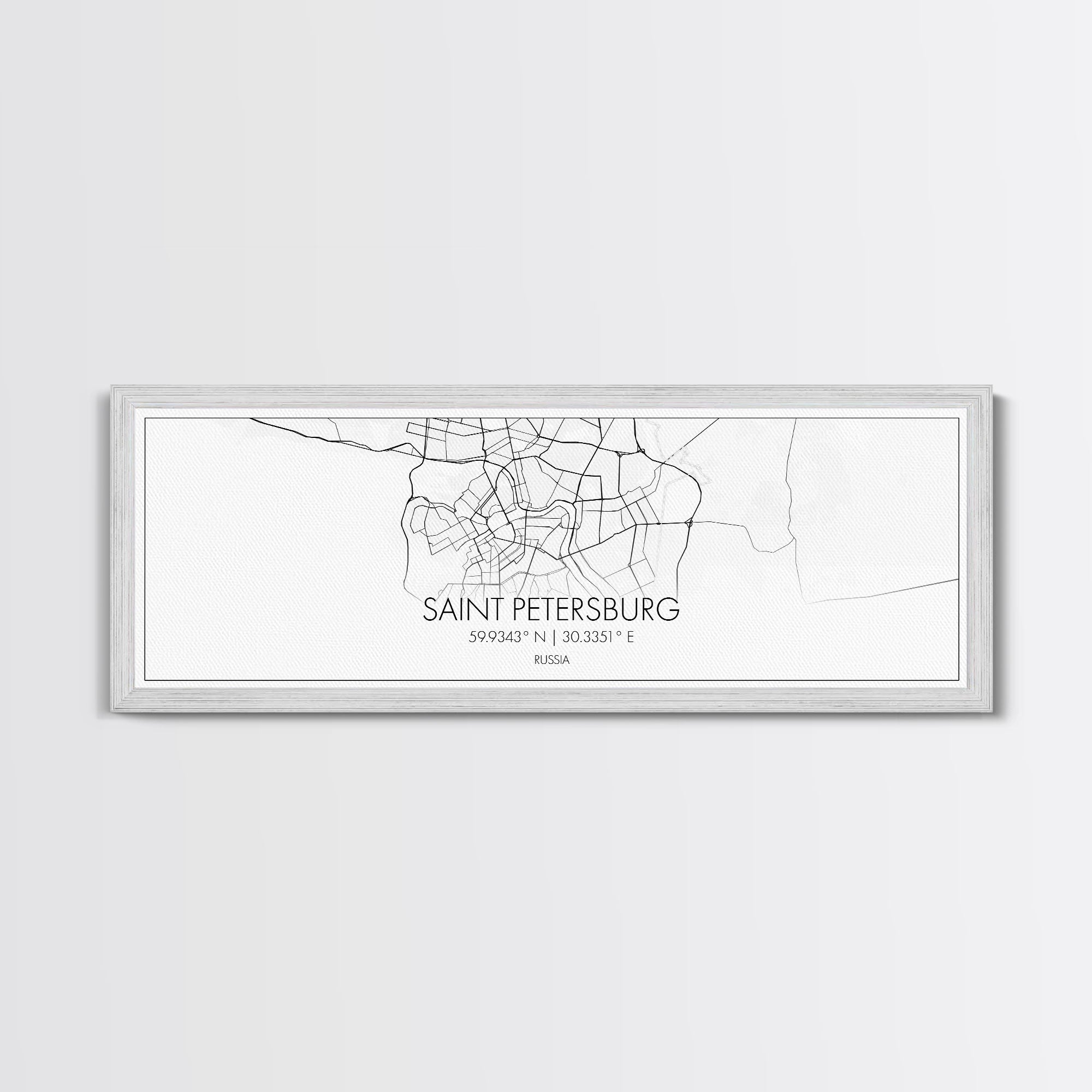 Panoramic Saint Petersburg City Map, Russia Art, Map Print, Minimalist Wall Art, Canvas Art, Housewarming Gift, Street Map, Closing Gift