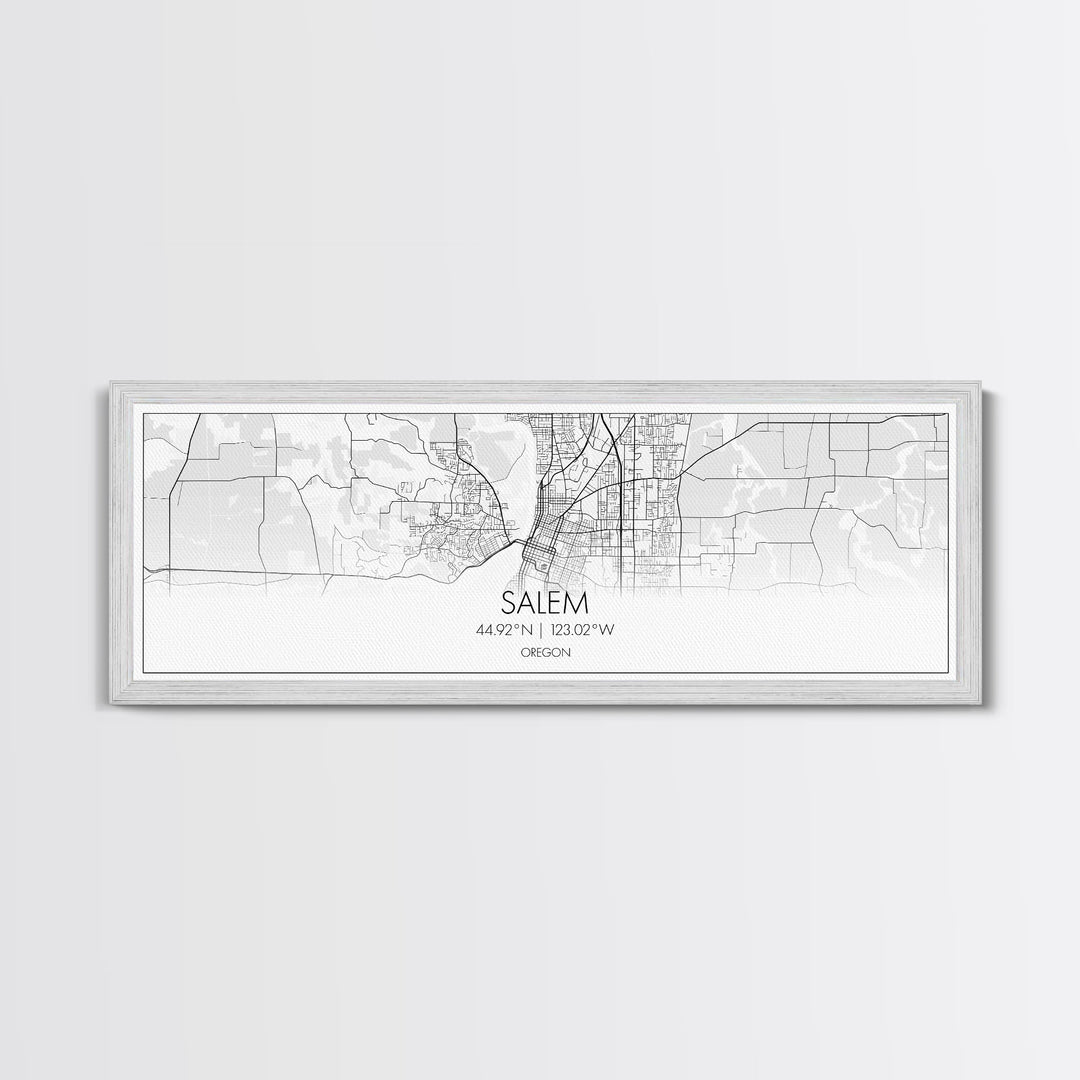 Panoramic Salem City Map, Oregon Art, Map Print, Minimalist Wall Art, Canvas Art, Housewarming Gift, Street Map Art, Closing Gift