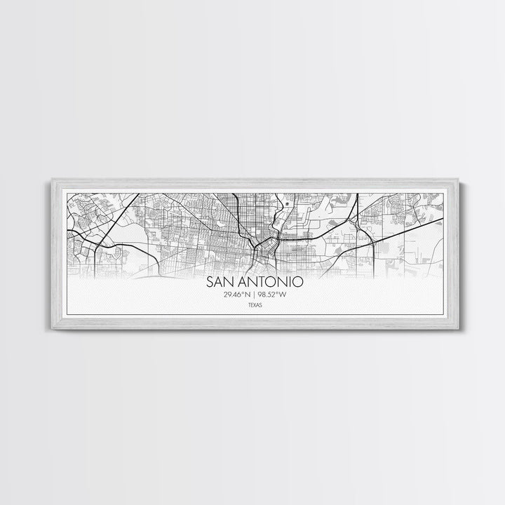 Panoramic San Antonio City Map, Texas Art, Map Print, Minimalist Wall Art, Canvas Art, Housewarming Gift, Street Map Art, Closing Gift