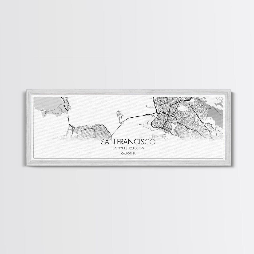 Panoramic San Francisco City Map, California Art, Map Print, Minimalist Wall Art, Canvas Art, Housewarming Gift, Street Map, Closing Gift