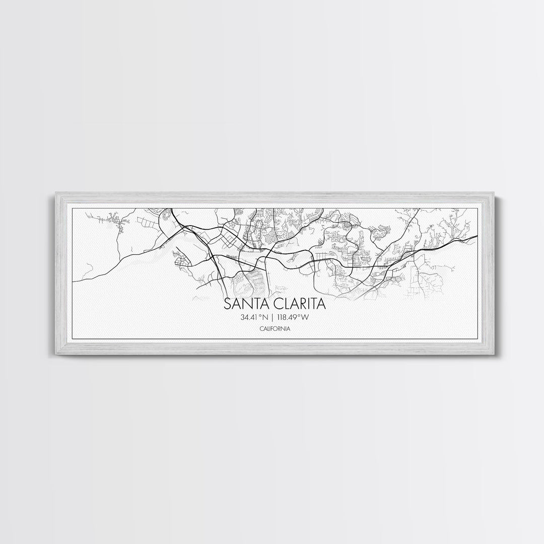 Panoramic Santa Clarita City Map, California Art, Map Print, Minimalist Wall Art, Canvas Art, Housewarming Gift, Street Map, Closing Gift