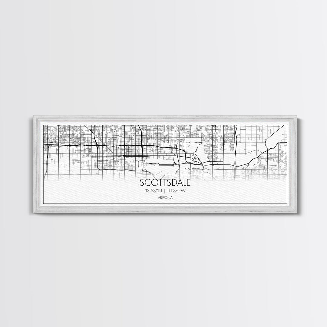 Panoramic Scottsdale City Map, Arizona Art, Map Print, Minimalist Wall Art, Canvas Art, Housewarming Gift, Street Map Art, Closing Gift