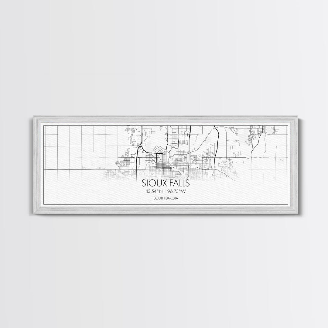 Panoramic Sioux Falls City Map, South Dakota Art, Map Print, Minimalist Wall Art, Canvas Art, Housewarming Gift, Street Map, Closing Gift