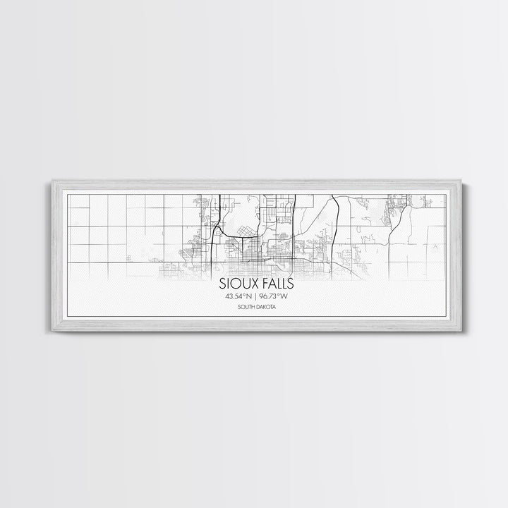 Panoramic Sioux Falls City Map, South Dakota Art, Map Print, Minimalist Wall Art, Canvas Art, Housewarming Gift, Street Map, Closing Gift