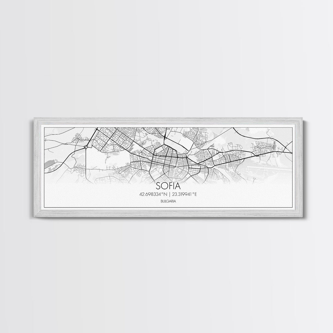 Panoramic Sofia City Map, Bulgaria Art, Map Print, Minimalist Wall Art, Canvas Art, Housewarming Gift, Street Map Art, Closing Gift