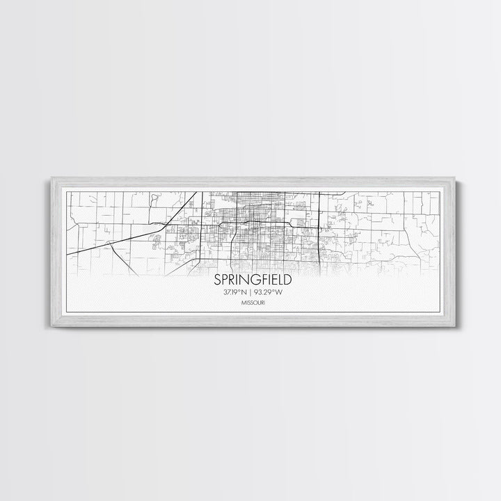 Panoramic Springfield City Map, Missouri Art, Map Print, Minimalist Wall Art, Canvas Art, Housewarming Gift, Street Map Art, Closing Gift