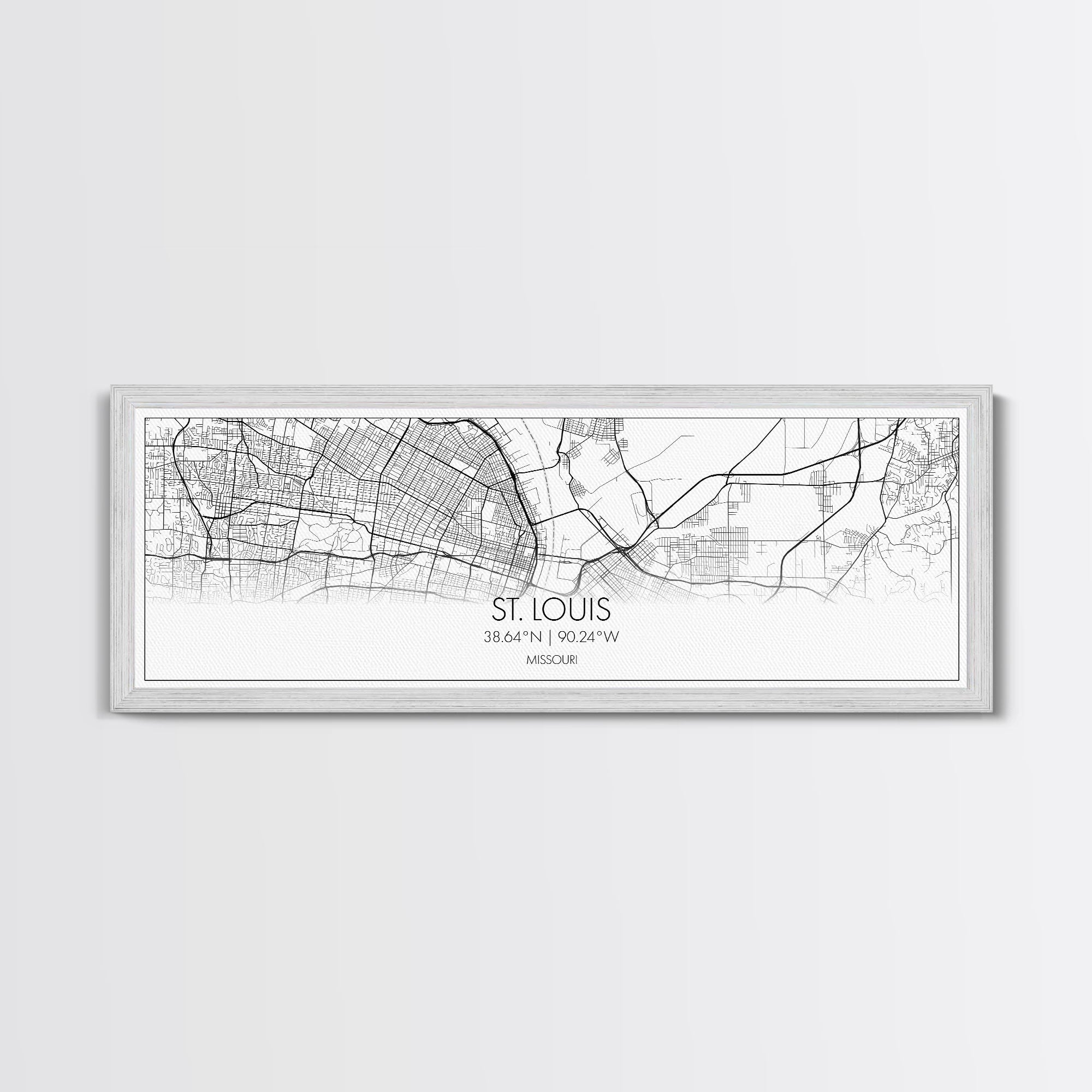 Panoramic St Louis City Map, Missouri Art, Map Print, Minimalist Wall Art, Canvas Art, Housewarming Gift, Street Map Art, Closing Gift