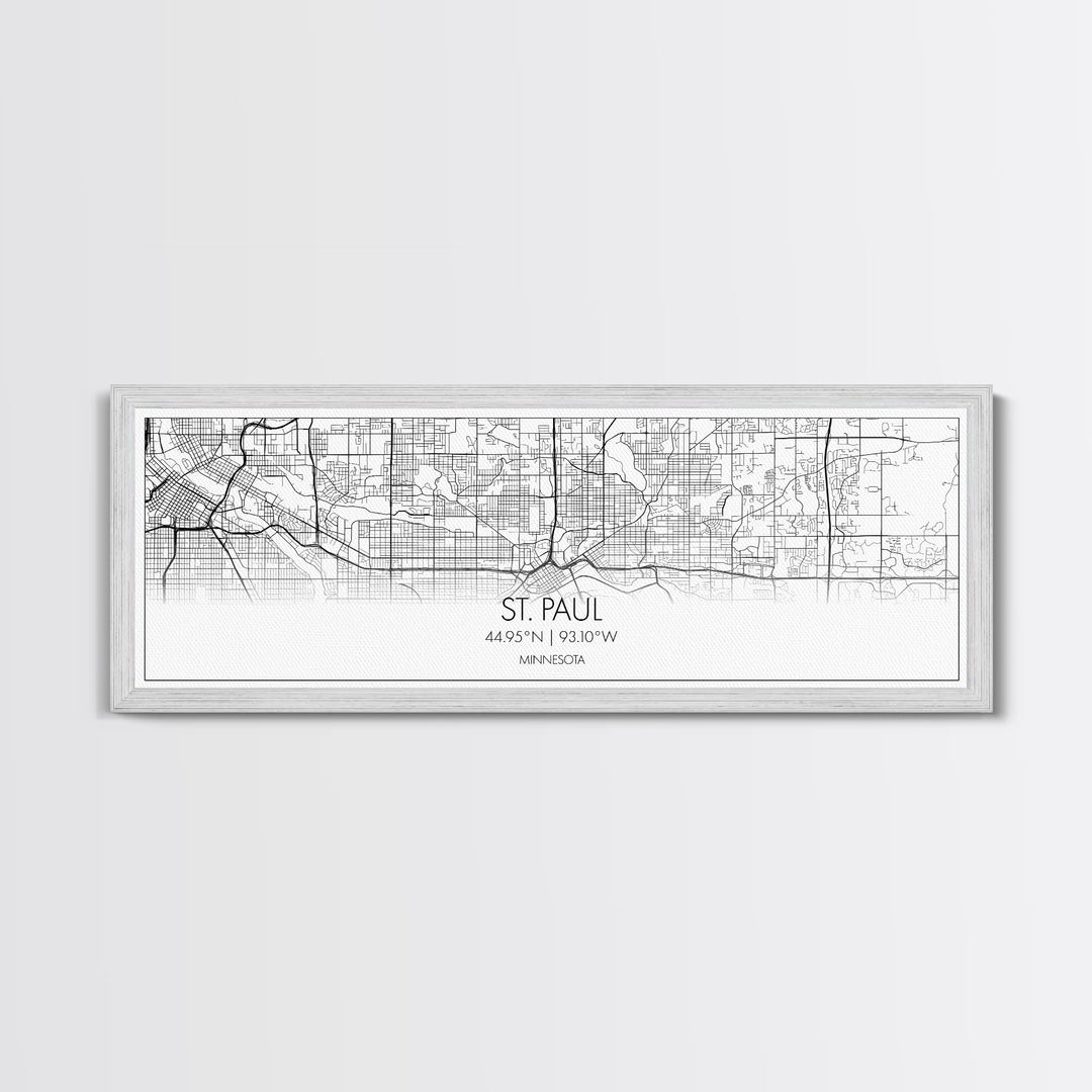 Panoramic St Paul City Map, Minnesota Art, Map Print, Minimalist Wall Art, Canvas Art, Housewarming Gift, Street Map Art, Closing Gift