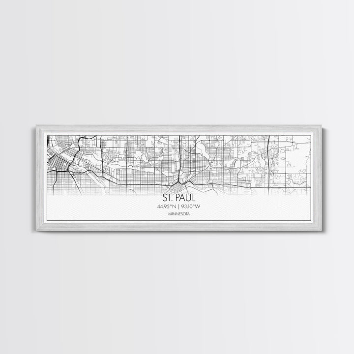 Panoramic St Paul City Map, Minnesota Art, Map Print, Minimalist Wall Art, Canvas Art, Housewarming Gift, Street Map Art, Closing Gift