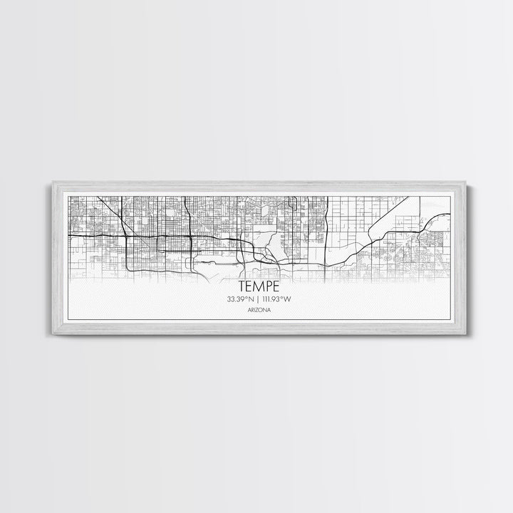 Panoramic Tempe City Map, Arizona Art, Map Print, Minimalist Wall Art, Canvas Art, Housewarming Gift, Street Map Art, Closing Gift