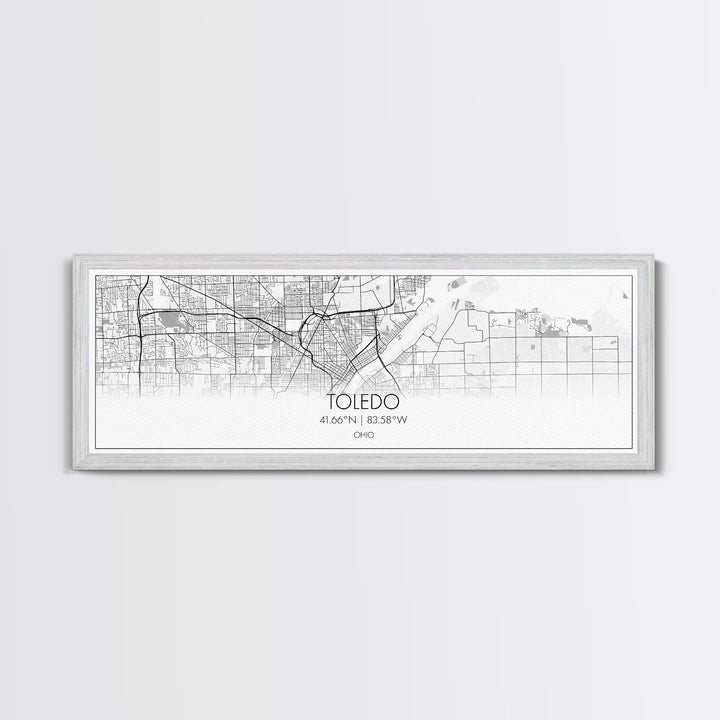 Panoramic Toledo City Map, Ohio Art, Map Print, Minimalist Wall Art, Canvas Art, Housewarming Gift, Street Map Art, Closing Gift