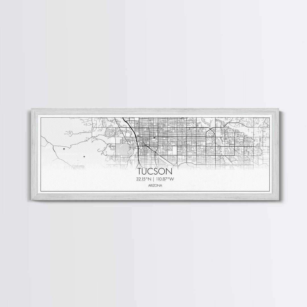 Panoramic Tucson City Map, Arizona Art, Map Print, Minimalist Wall Art, Canvas Art, Housewarming Gift, Street Map Art, Closing Gift