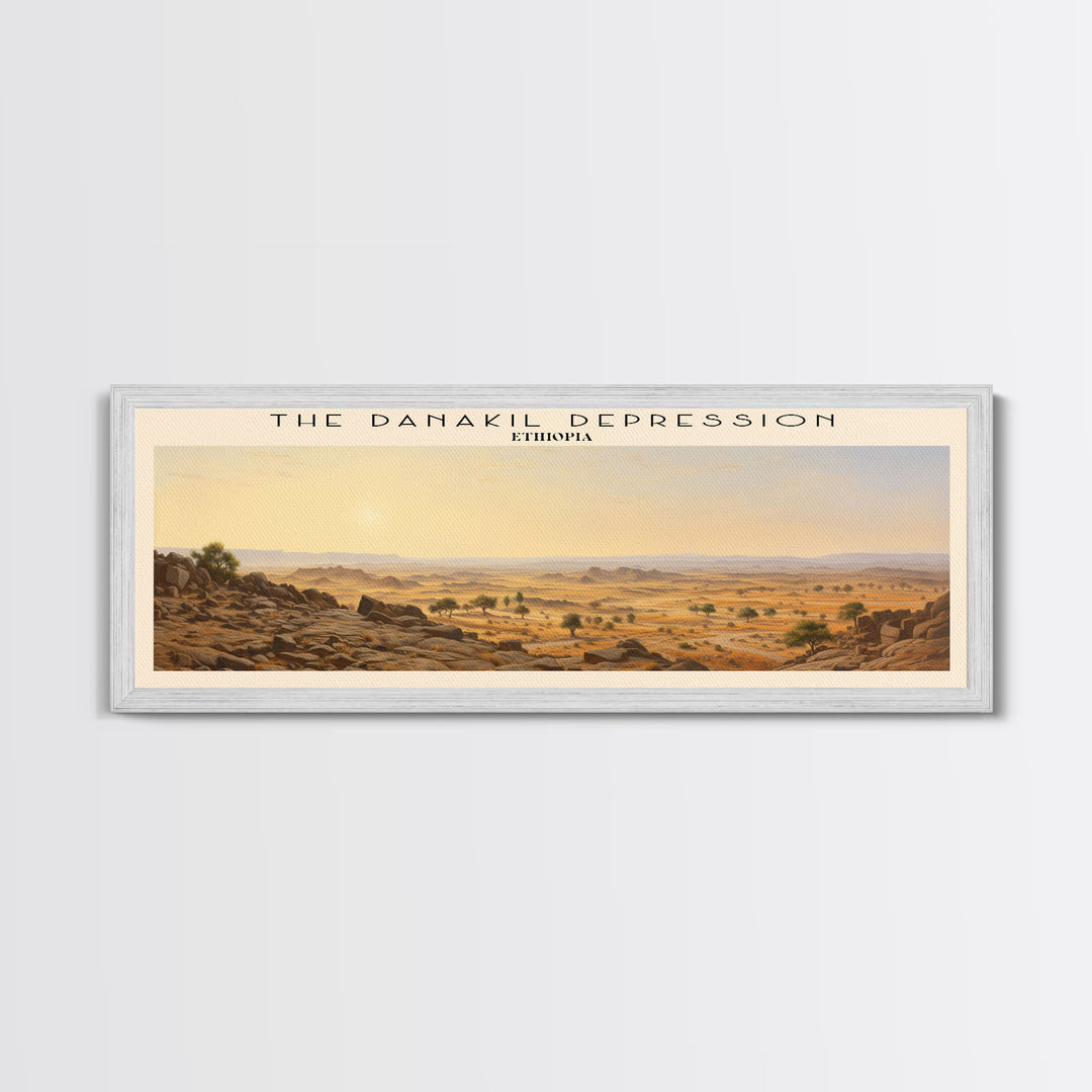 The Danakil Depression COUNTRY Travel Poster Print, Framed Canvas Print, COUNTRY Travel Art, Wood Framed Art, Wall Hanging, Home Decor