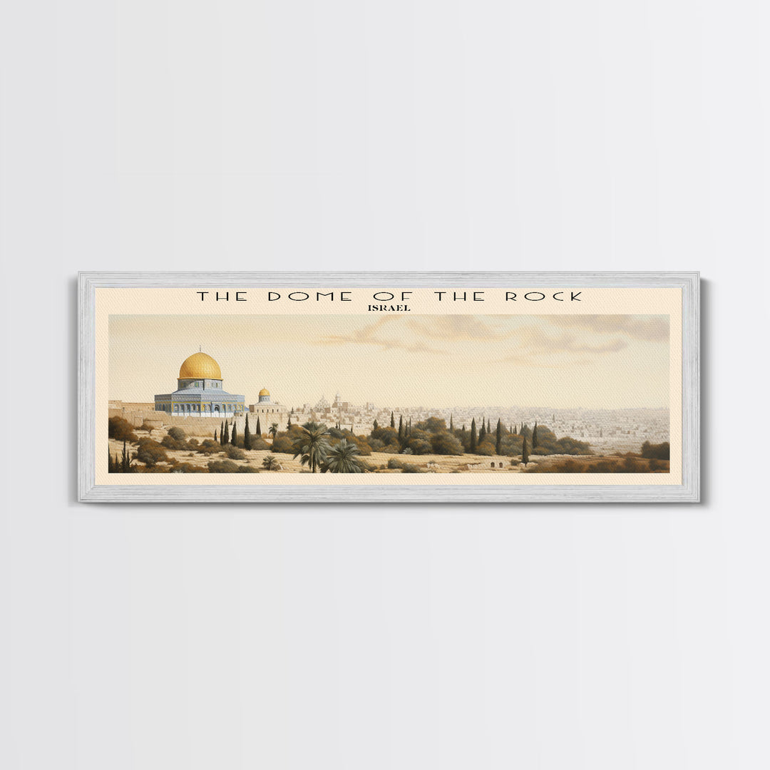 The Dome of the Rock COUNTRY | Framed Travel Poster Canvas Print | Trendy Wall Art | Watercolor Painting | Living Room Art | Unique Art