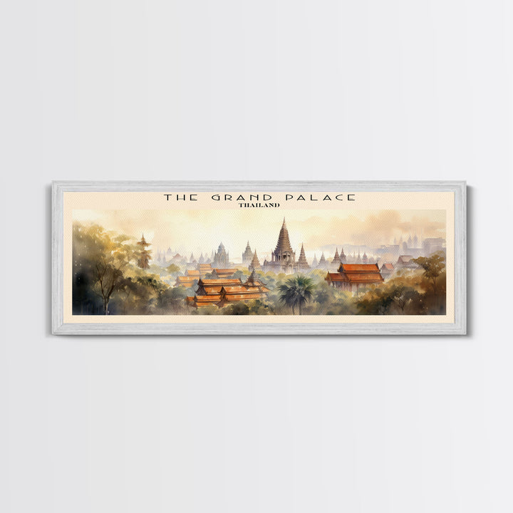 The Grand Palace Retro Style Travel Poster - Framed Canvas Print - COUNTRY Travel Decor | Vintage Style Home Decor - Travel Print - Wall Art