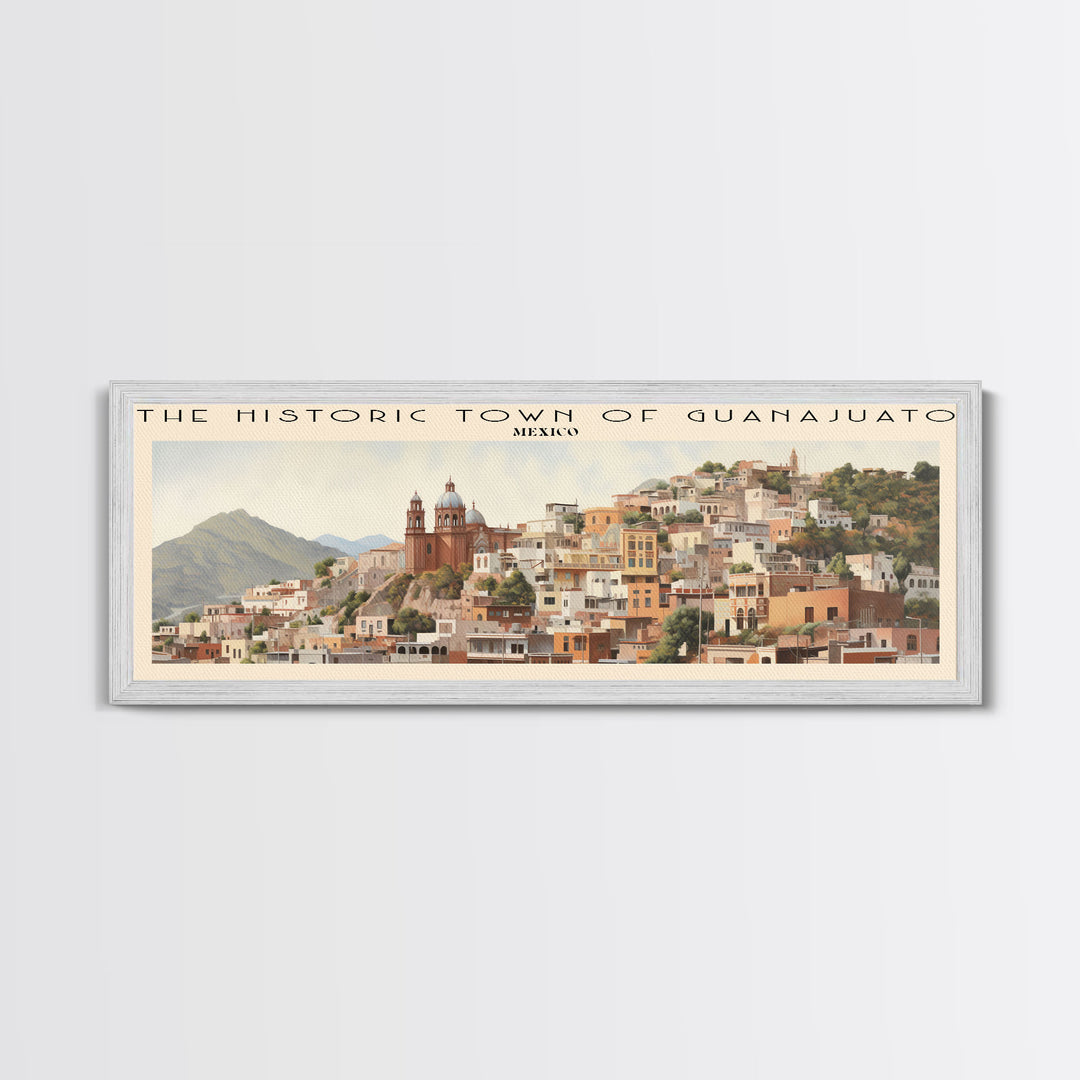 The Historic Town of Guanajuato COUNTRY Travel Poster Print, Framed Canvas Print, COUNTRY Travel Art, Wood Framed Art, Wall Hanging, Home Decor