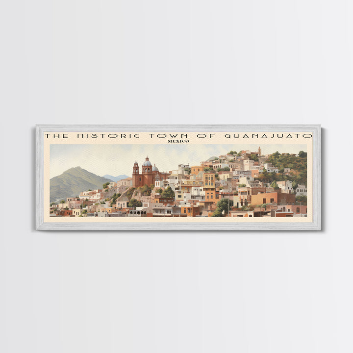 The Historic Town of Guanajuato COUNTRY Travel Poster Print, Framed Canvas Print, COUNTRY Travel Art, Wood Framed Art, Wall Hanging, Home Decor