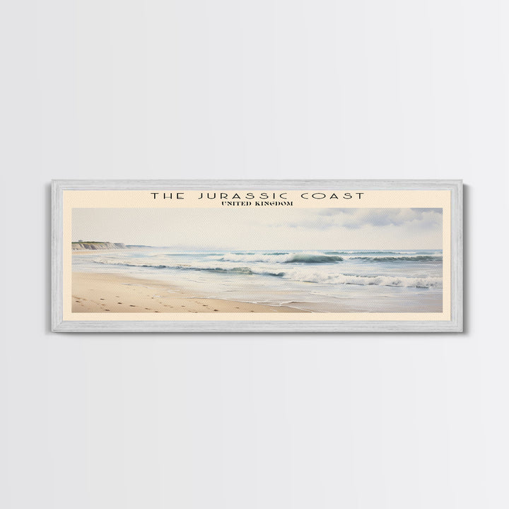 The Jurassic Coast COUNTRY | Framed Travel Poster Canvas Print | Trendy Wall Art | Watercolor Painting | Living Room Art | Unique Art