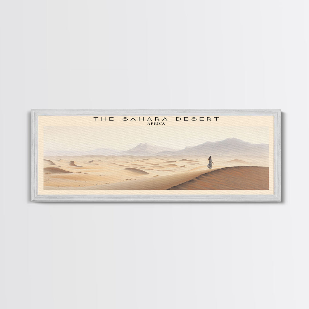 The Sahara Desert Framed Canvas Print Travel Poster | Wall Art | Home Decor | Gift For Travel Lover | Wall Hanging | Original Art