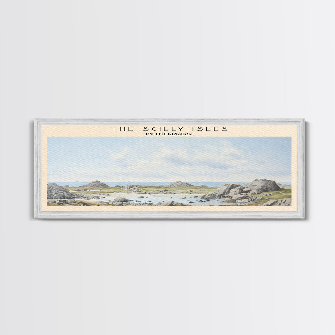 The Scilly Isles COUNTRY | Framed Travel Poster Canvas Print | Trendy Wall Art | Watercolor Painting | Living Room Art | Unique Art