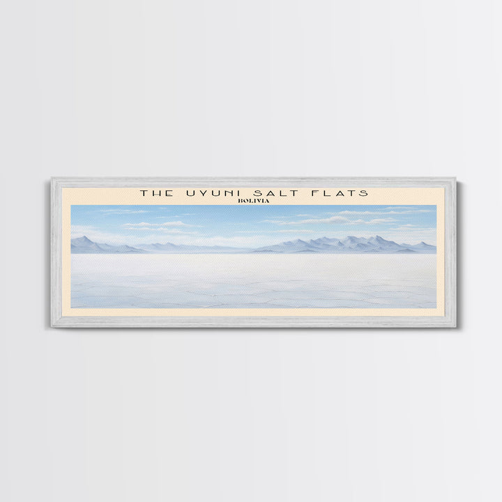 The Uyuni Salt Flats COUNTRY | Framed Travel Poster Canvas Print | Trendy Wall Art | Watercolor Painting | Living Room Art | Unique Art