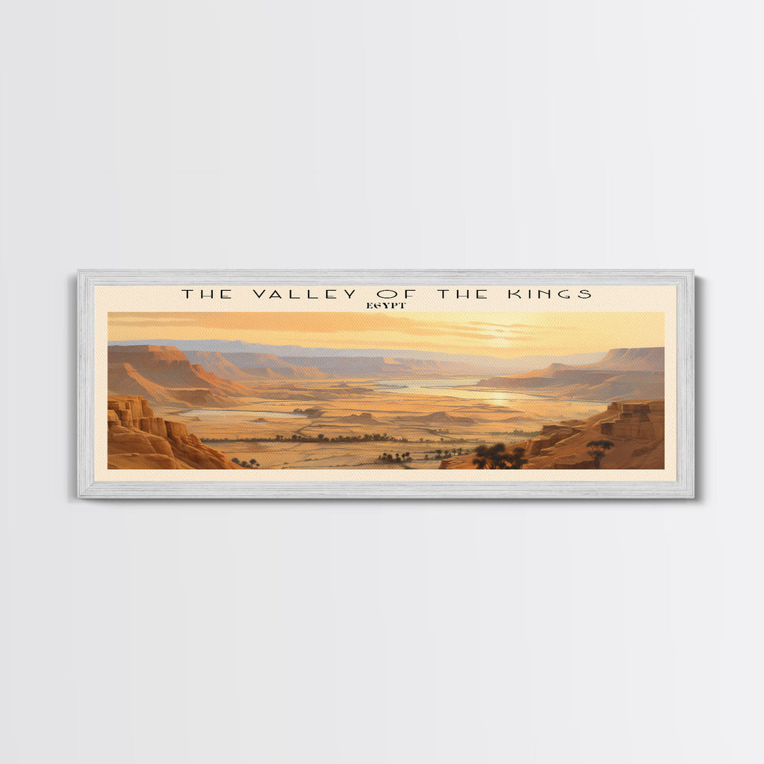 The Valley of the Kings Retro Style Travel Poster - Framed Canvas Print - COUNTRY Travel Decor | Vintage Style Home Decor - Travel Print - Wall Art