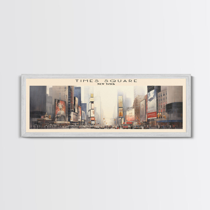 Times Square COUNTRY | Framed Travel Poster Canvas Print | Trendy Wall Art | Watercolor Painting | Living Room Art | Unique Art